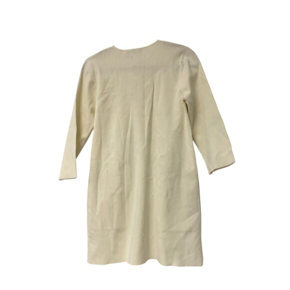 Zara Women Short Knitted Dress Medium M White Bow 3/4 Sleeves 2142/201 NWT - Picture 4 of 15